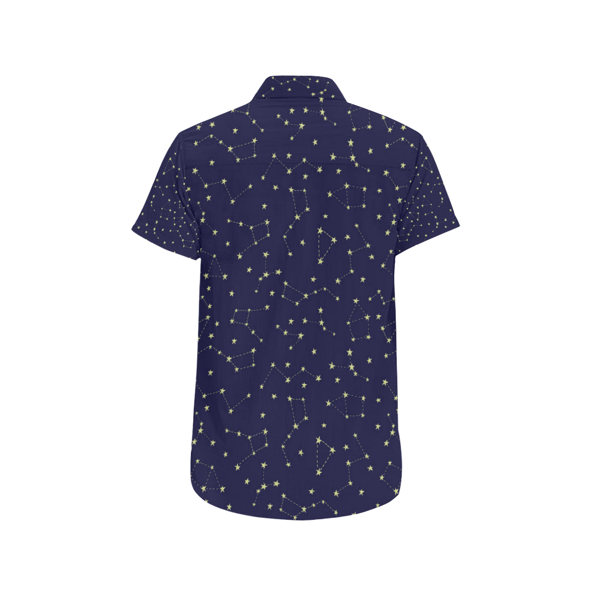 Constellation Pattern Print Design 02 Men's Short Sleeve Button Up Shirt