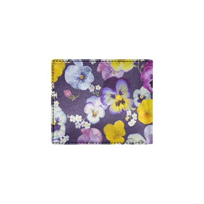 Pansy Pattern Print Design PS02 Men's ID Card Wallet