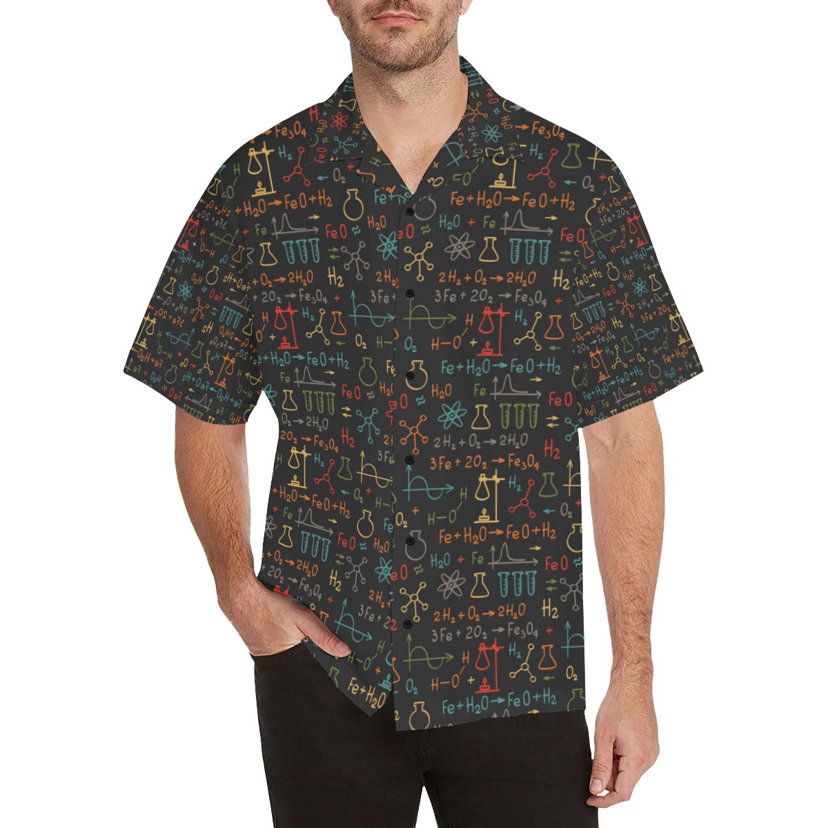 Chemical Pattern Print Design 03 Men's Hawaiian Shirt