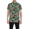 Bird Of Paradise Pattern Print Design BOP06 Men's Short Sleeve Button Up Shirt