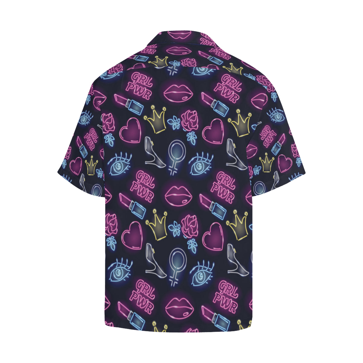 Lipstick Neon Pattern Print Design 02 Men's Hawaiian Shirt