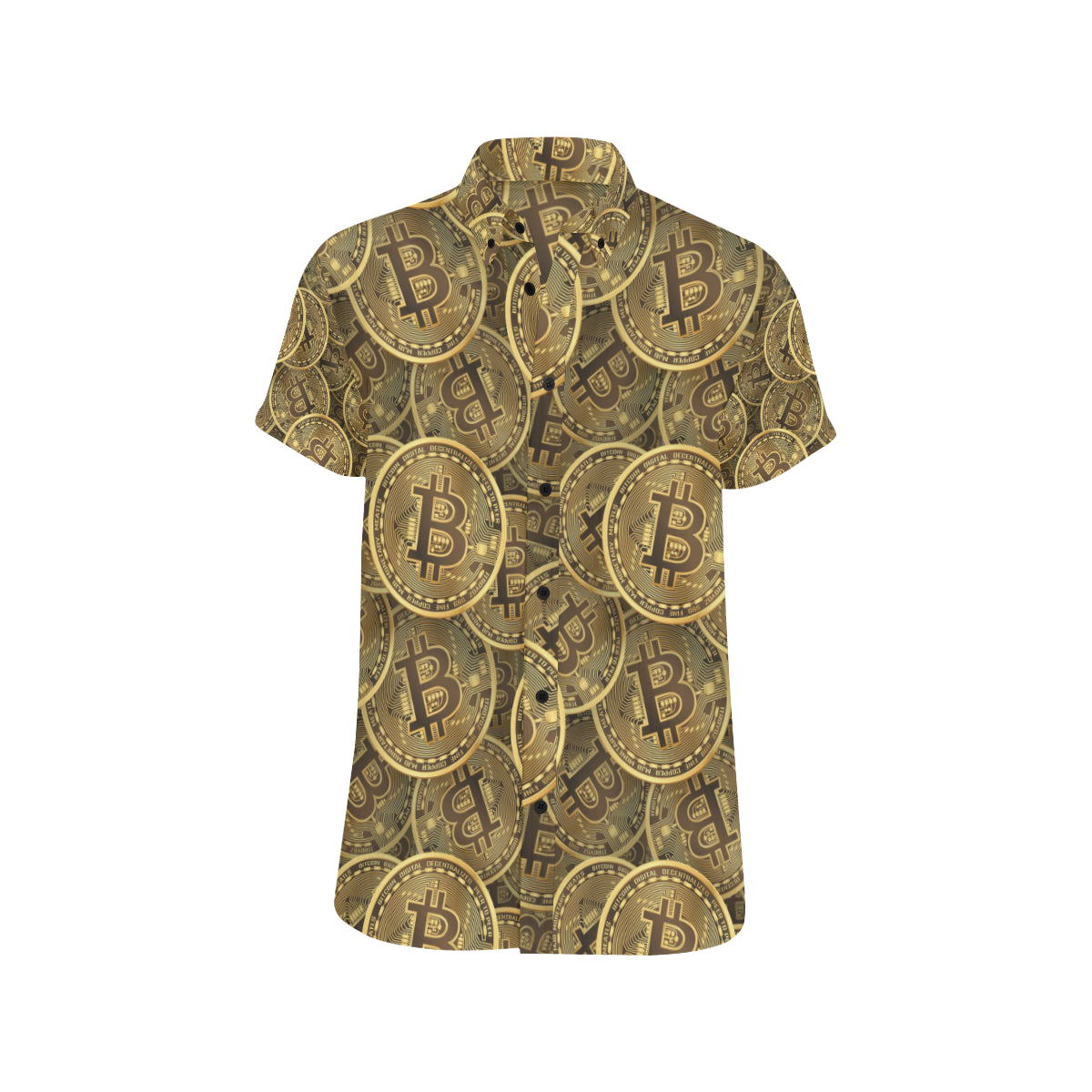 Bitcoin Pattern Print Design DO01 Men's Short Sleeve Button Up Shirt