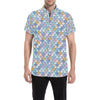 Mermaid Scales Pattern Print Design 05 Men's Short Sleeve Button Up Shirt