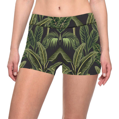 Banana Leaf Pattern Print Design BL04 Yoga Shorts