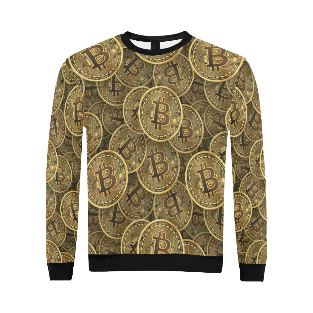 Bitcoin Pattern Print Design DO01 Men Long Sleeve Sweatshirt