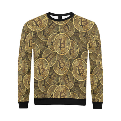 Bitcoin Pattern Print Design DO01 Men Long Sleeve Sweatshirt