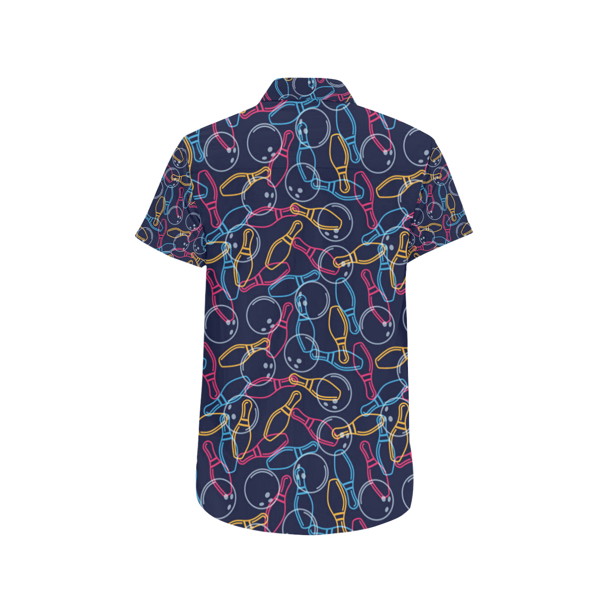 Bowling Pattern Print Design 07 Men's Short Sleeve Button Up Shirt