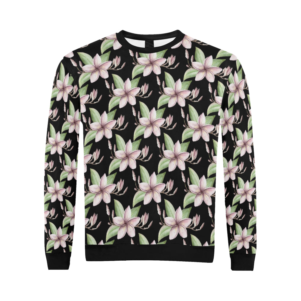 Plumeria Pattern Print Design PM02 Men Long Sleeve Sweatshirt