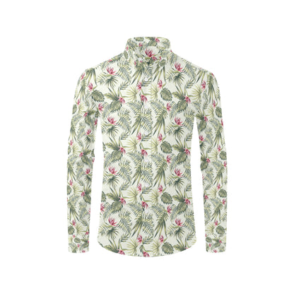 Bird Of Paradise Pattern Print Design 04 Men's Long Sleeve Shirt
