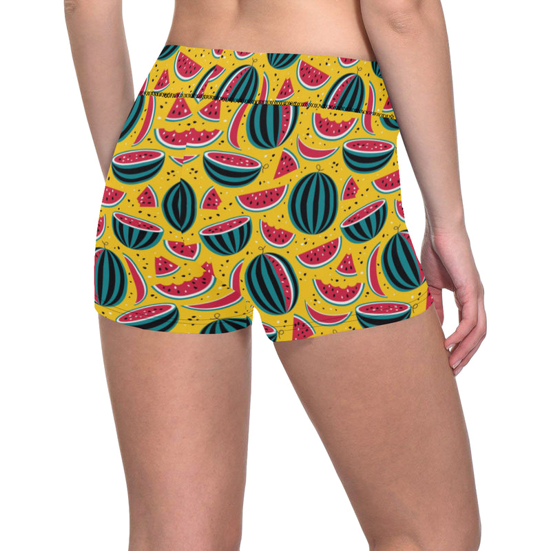 Watermelon Pattern Print Design WM02 Yoga Shorts