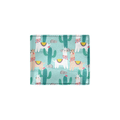 Llama Cactus Pattern Print Design 08 Men's ID Card Wallet