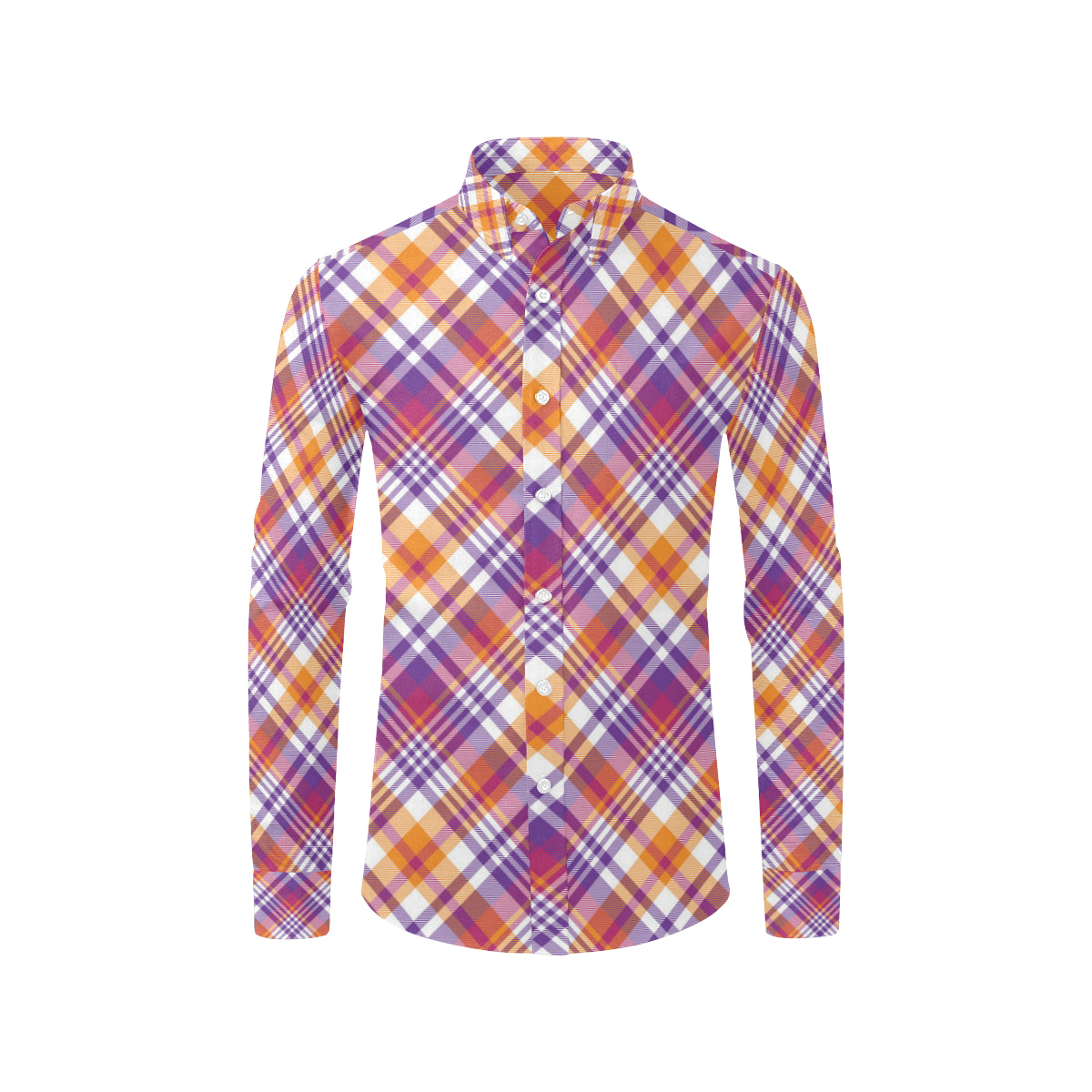 Madras Pattern Print Design 02 Men's Long Sleeve Shirt