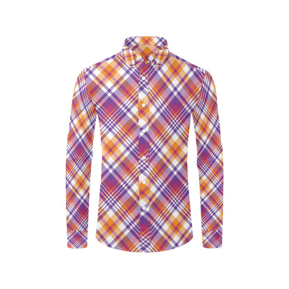 Madras Pattern Print Design 02 Men's Long Sleeve Shirt