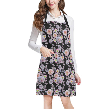 Dahlia Pattern Print Design DH012 Apron with Pocket