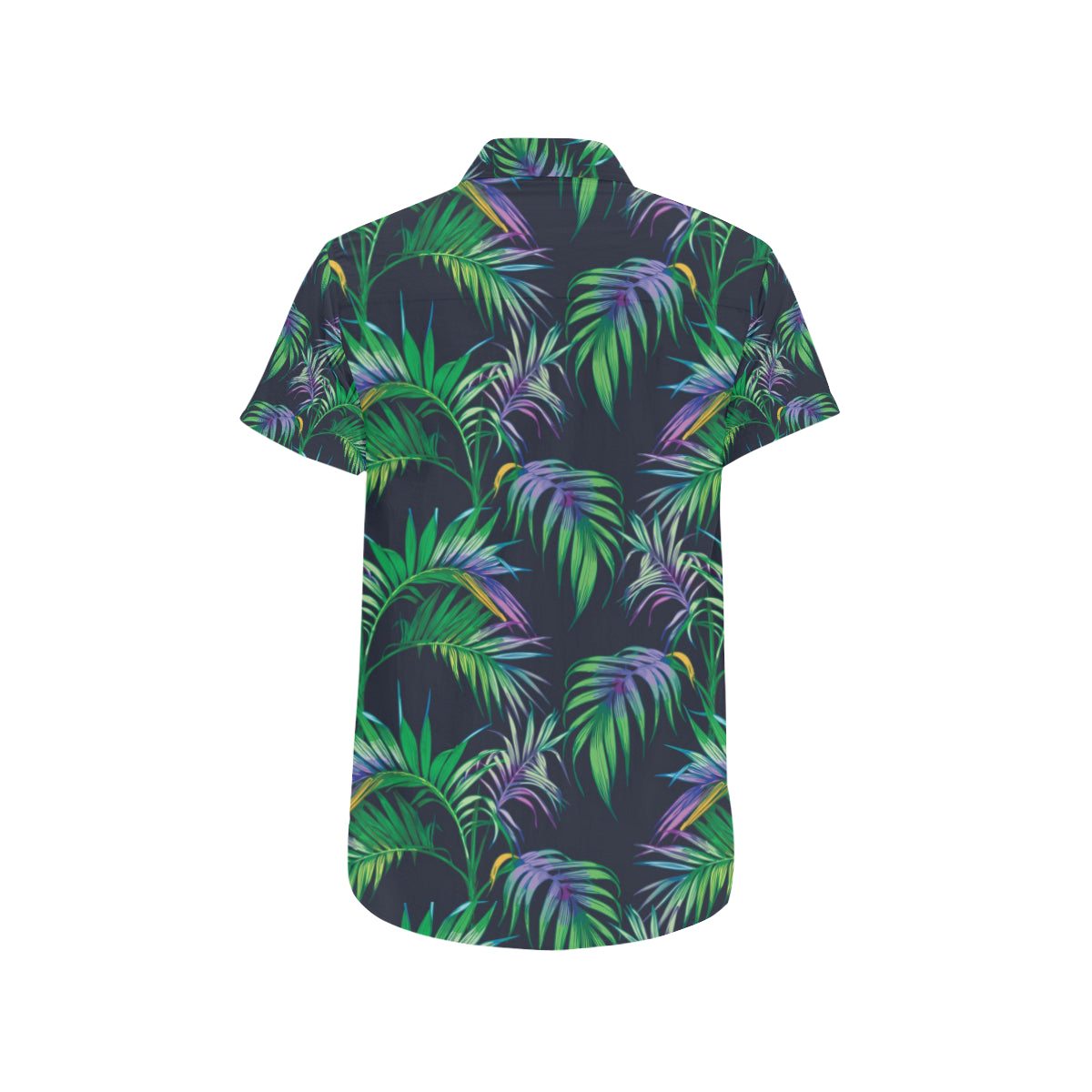 Palm Leaves Pattern Print Design PL04 Men's Short Sleeve Button Up Shirt