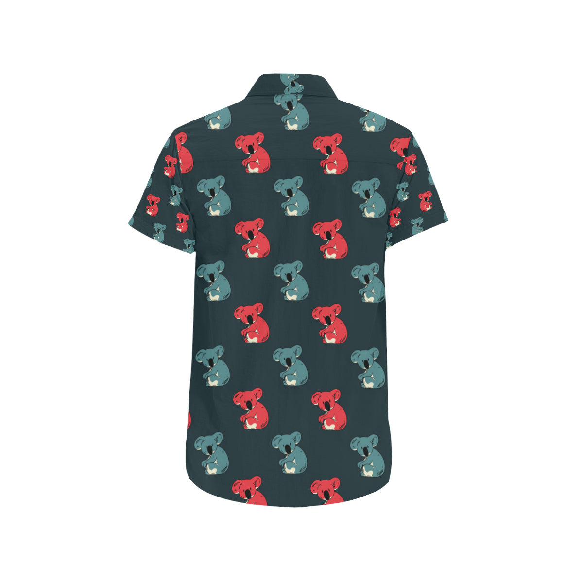 Koala Pattern Print Design 02 Men's Short Sleeve Button Up Shirt