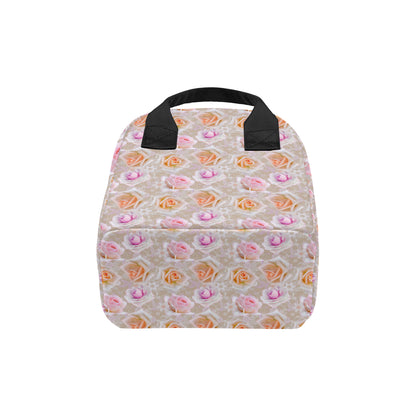 Rose Pattern Print Design RO011 Insulated Lunch Bag