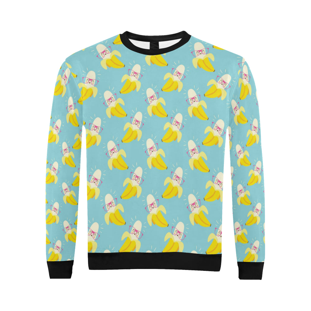 Banana Pattern Print Design BA07 Men Long Sleeve Sweatshirt
