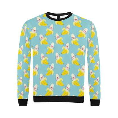 Banana Pattern Print Design BA07 Men Long Sleeve Sweatshirt