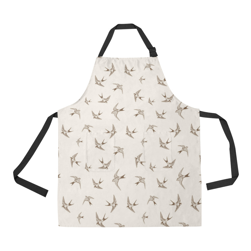 Swallow Bird Pattern Print Design 01 Apron with Pocket