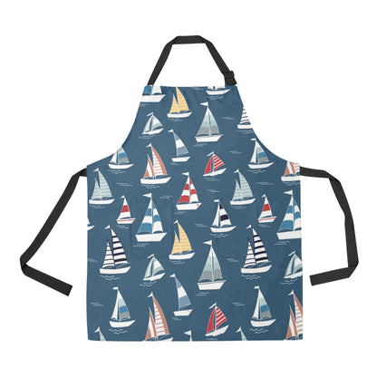 Sailing Ships Pattern Print Design A04 Apron with Pocket