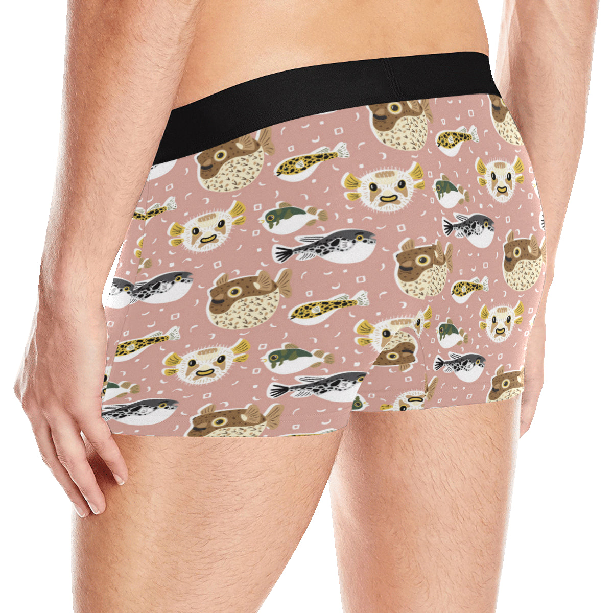 Fugu Cute Pattern Print Design 01 Men's Boxer Briefs