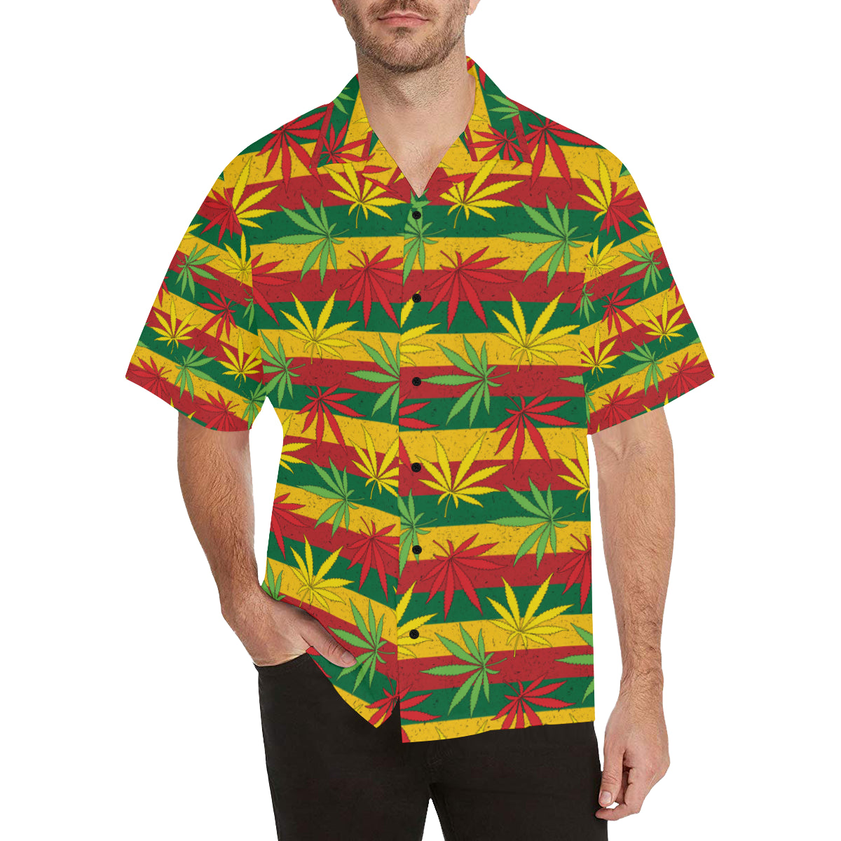 Rasta Pattern Print Design A03 Men's Hawaiian Shirt