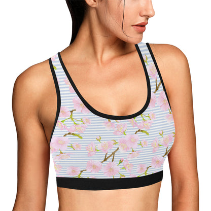 Pink Cherry Blossom Sakura Sports Bra