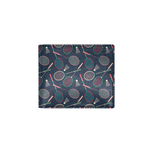 Badminton Pattern Print Design 03 Men's ID Card Wallet