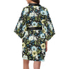 Anemone Pattern Print Design AM03 Women Kimono Robe