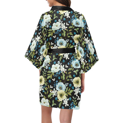 Anemone Pattern Print Design AM03 Women's Short Kimono
