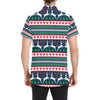 Reindeer Pattern Print Design 03 Men's Short Sleeve Button Up Shirt