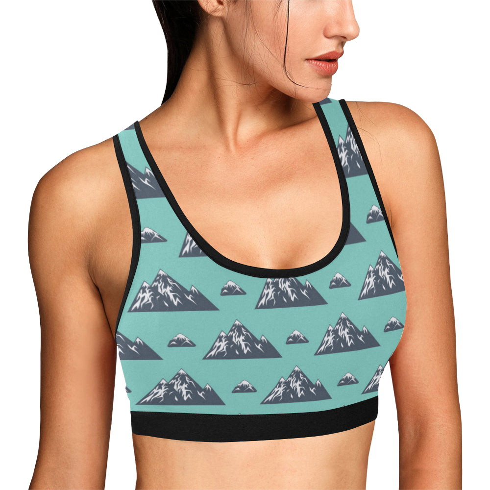 Mountain Pattern Print Design 01 Sports Bra