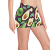 Avocado Pattern Print Design AC08 Yoga Shorts