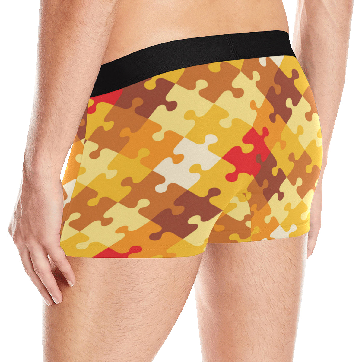 Puzzle Pattern Print Design A01 Men's Boxer Briefs
