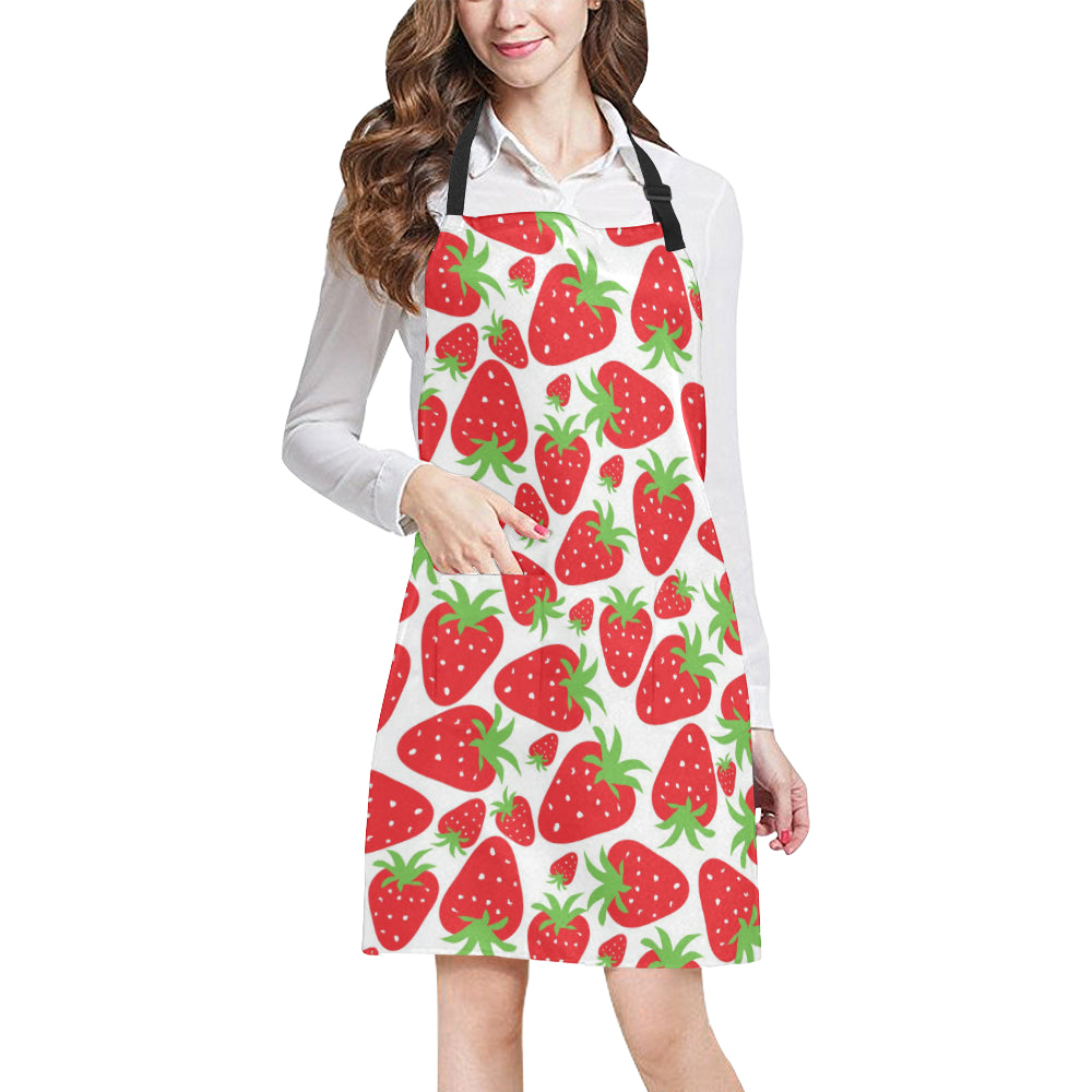 Strawberry Pattern Print Design SB01 Apron with Pocket