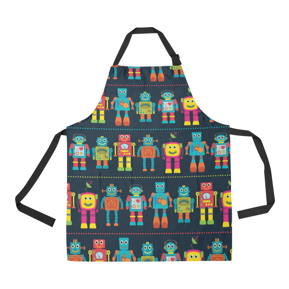 Robot Pattern Print Design A01 Apron with Pocket