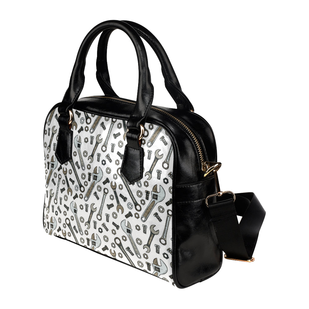 Mechanic Pattern Print Design 03 Shoulder Handbag