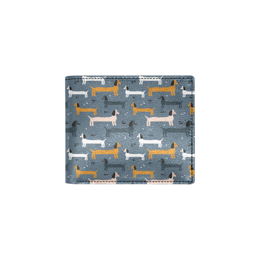 Dachshund Pattern Print Design 012 Men's ID Card Wallet