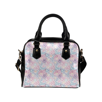 Dahlia Pattern Print Design 01 Shoulder Handbag