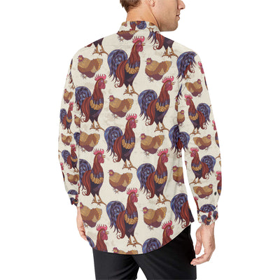 Rooster Pattern Print Design A03 Men's Long Sleeve Shirt