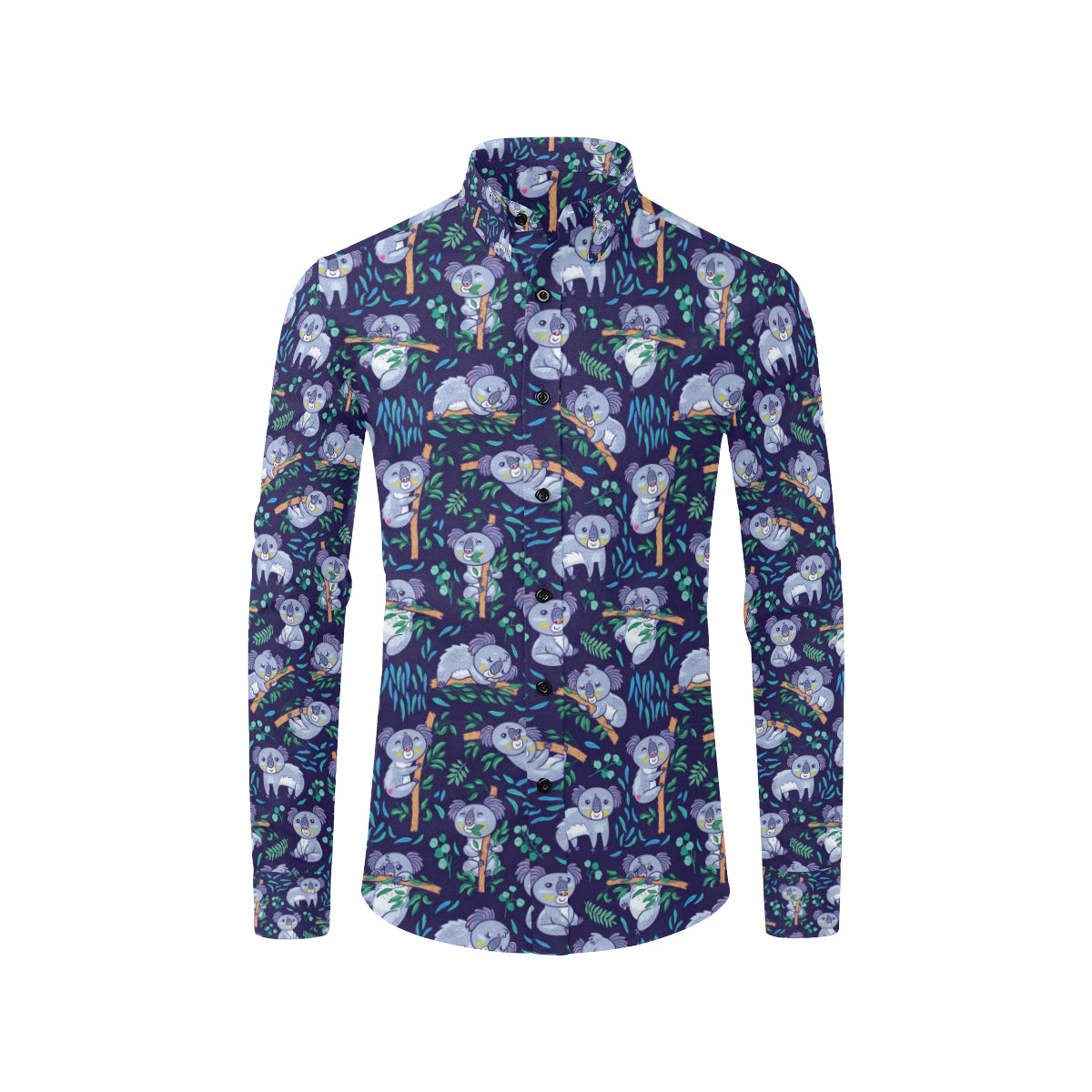 Koala Themed Design Print Men's Long Sleeve Shirt