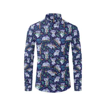 Koala Themed Design Print Men's Long Sleeve Shirt