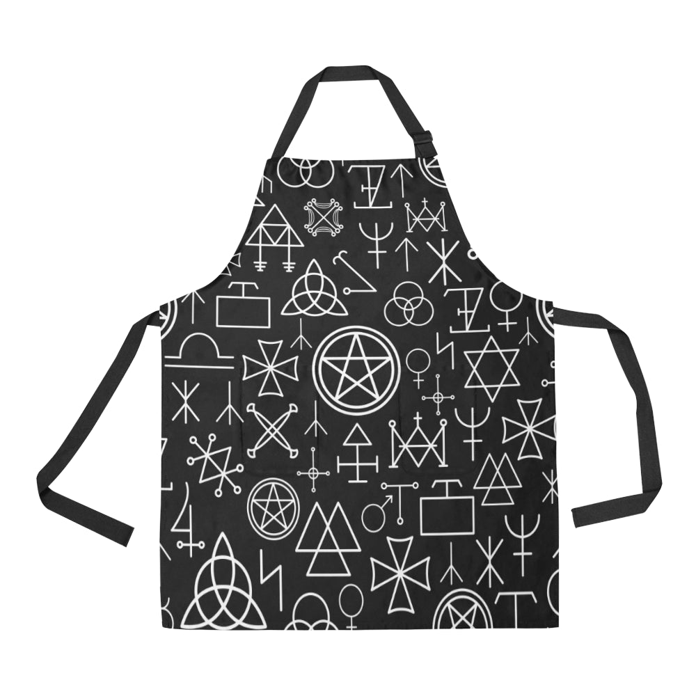 Pentagram Pattern Print Design A02 Apron with Pocket