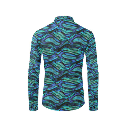 Abalone Pattern Print Design 02 Men's Long Sleeve Shirt