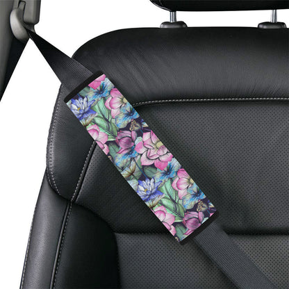 Water Lily Pattern Print Design WL07 Car Seat Belt Cover