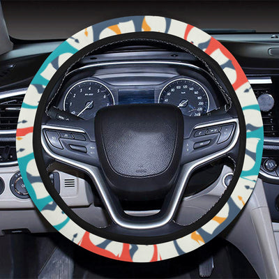 Elephant Colorful Print Pattern Steering Wheel Cover with Elastic Edge