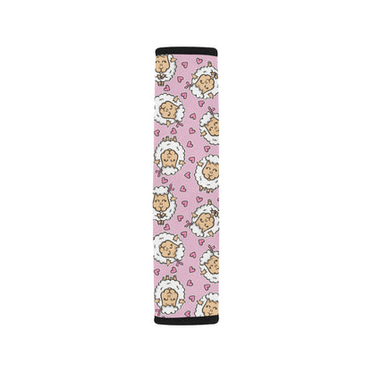 Sheep Cute Pattern Print Design 01 Car Seat Belt Cover