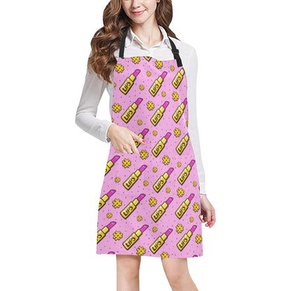 Lipstick Pattern Print Design LT03 Apron with Pocket