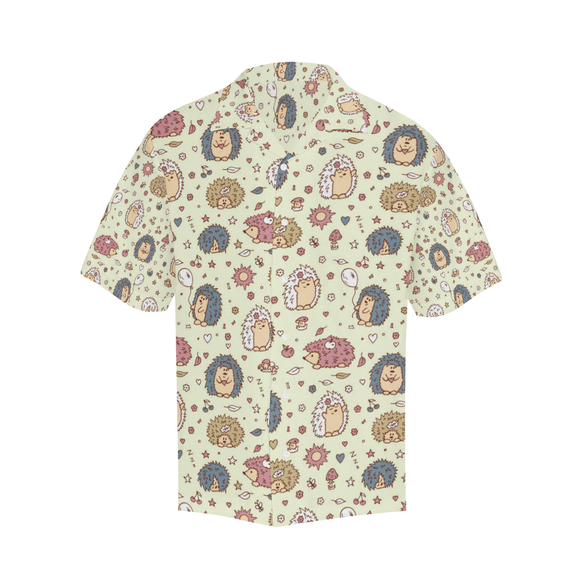 Hedgehog Cute Pattern Print Design 01 Men's Hawaiian Shirt